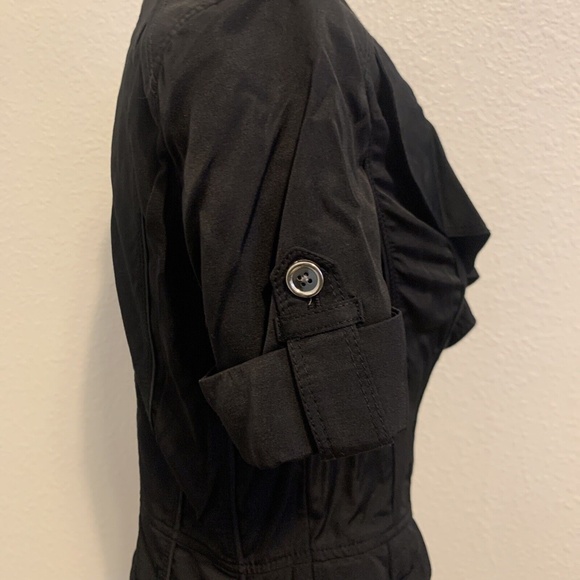 Short Sleeve Black Ruffled White House Black Market Dress Jacket Women's 2 - Picture 6 of 10